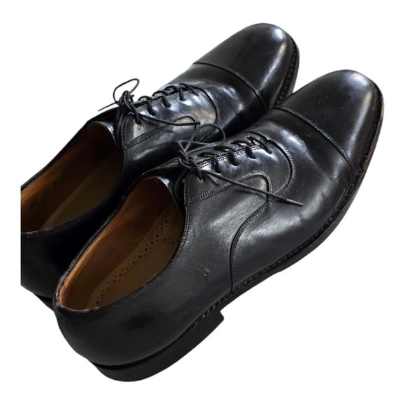 Johnston & Murphy Dress Shoes 8.5 Men Optima Black Leather Lace Up Excellent - Picture 2 of 14
